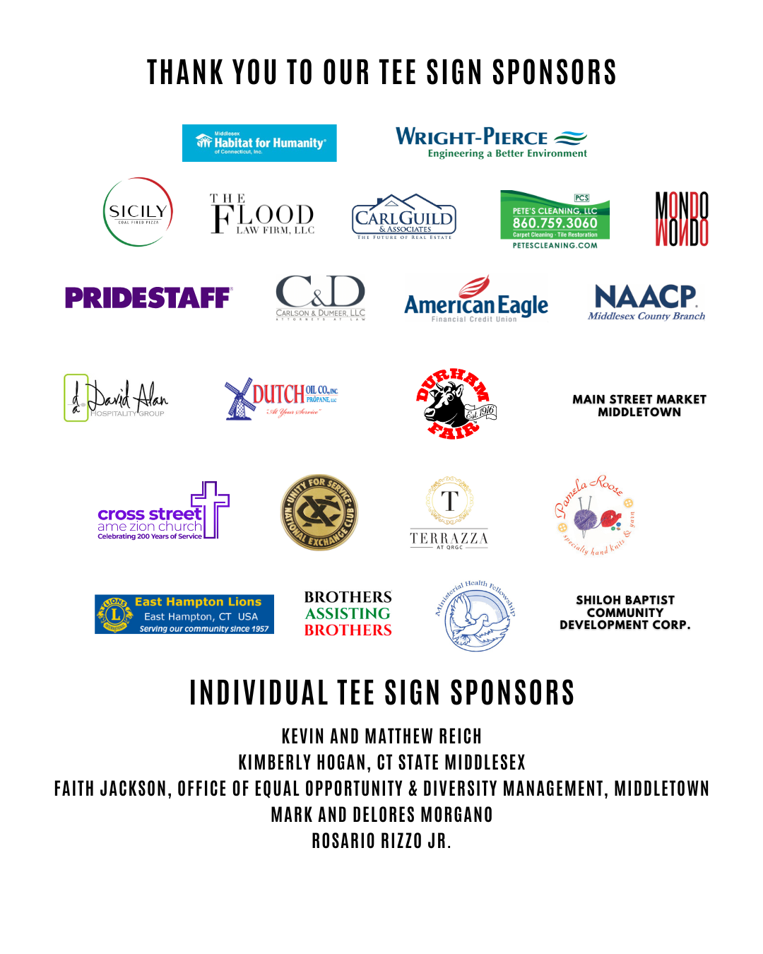 Tee Sign Sponsors