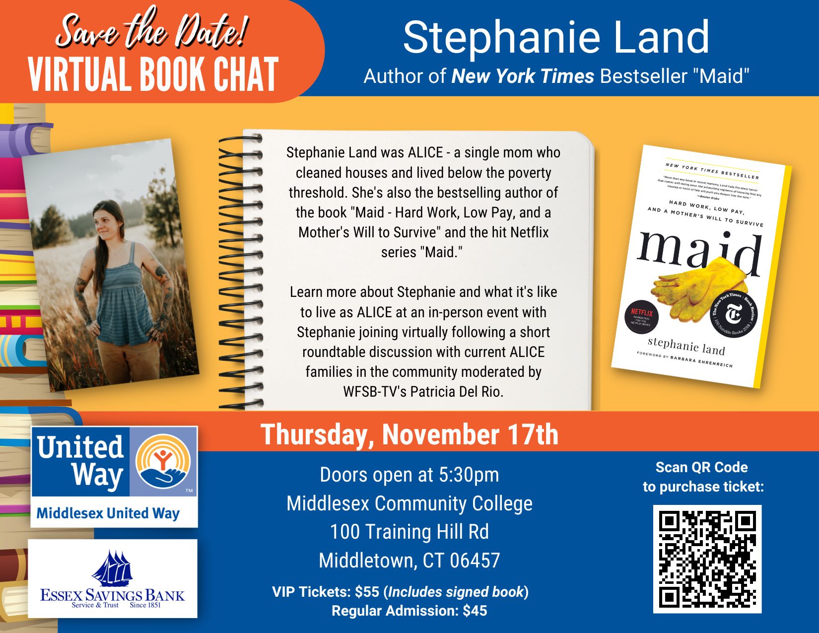 ALICE Book Chat- Stephanie Land | Middlesex United Way